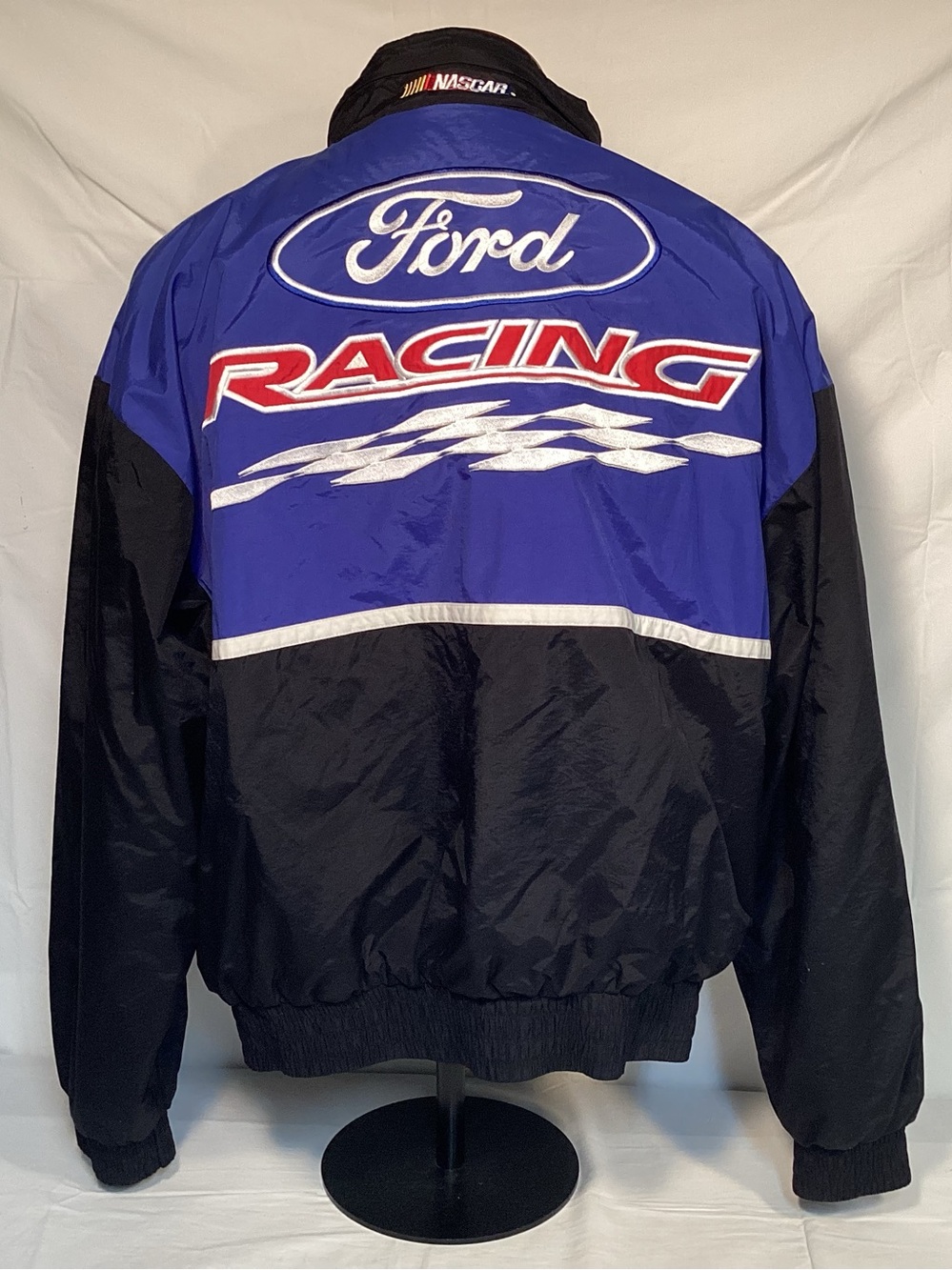 Racing Champions Ford Racing NASCAR Blue and Black Bomber Jacket Size XL